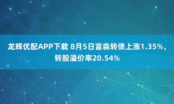 龙辉优配APP下载 8月5日富淼转债上涨1.35%，转股溢价率20.54%