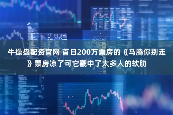 牛操盘配资官网 首日200万票房的《马腾你别走》票房凉了可它戳中了太多人的软肋